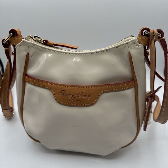 Dooney & Bourke Handbags - DOONEY & BOURKE VINTAGE Mini Margot Ivory PATENT Leather Crossbody Vintage 21-18